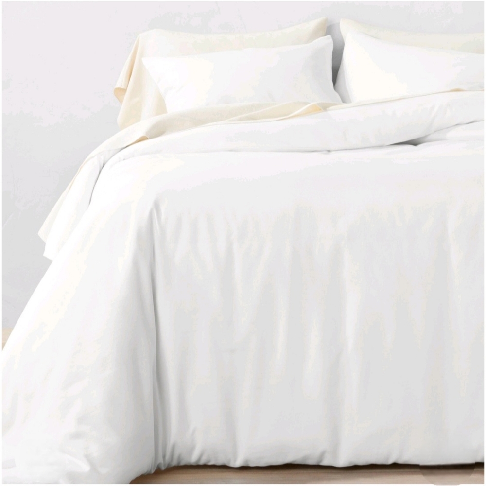 Casaluna 3pc Full/Queen Lyocell Cotton Blend Duvet & Sham Set White